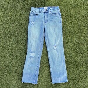 Vintage Kensie Women's 26x25 Sz 8/28 Slim High Rise Distressed Light Wash Jeans